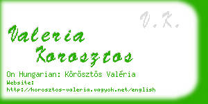 valeria korosztos business card