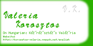 valeria korosztos business card